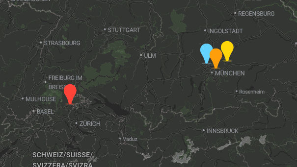 Map of company locations