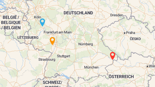Map of company locations