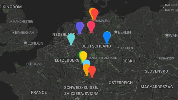 Map of company locations