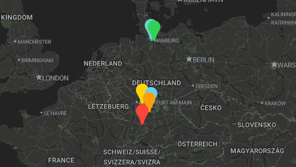 Map of company locations