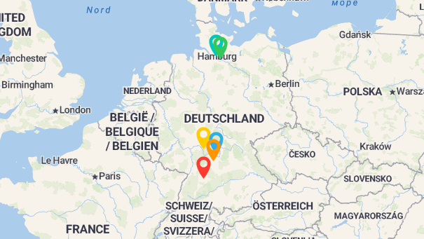 Map of company locations