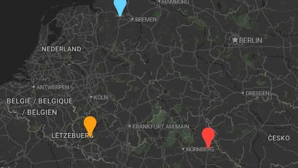 Map of company locations