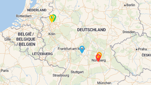 Map of company locations