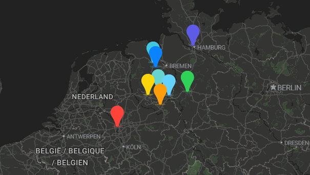 Map of company locations