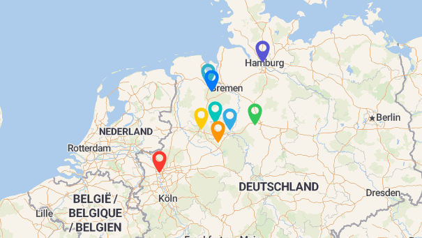 Map of company locations