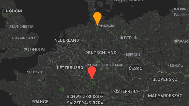 Map of company locations