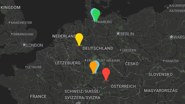 Map of company locations