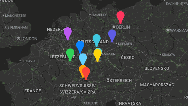 Map of company locations
