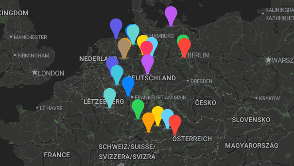 Map of company locations
