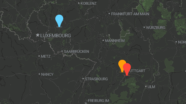 Map of company locations