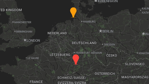 Map of company locations