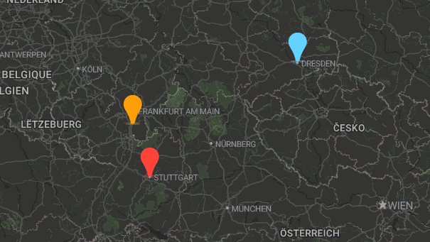 Map of company locations