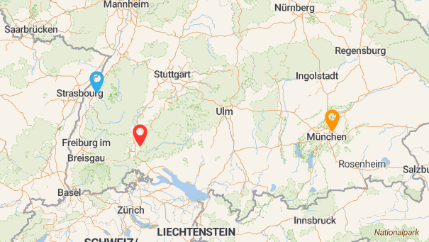 Map of company locations