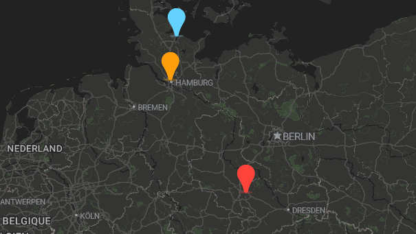 Map of company locations