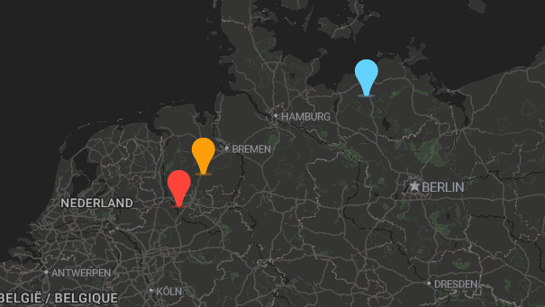 Map of company locations