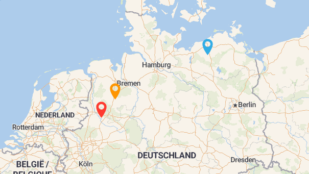 Map of company locations