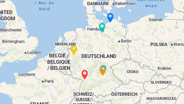 Map of company locations