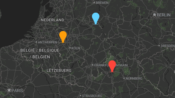 Map of company locations