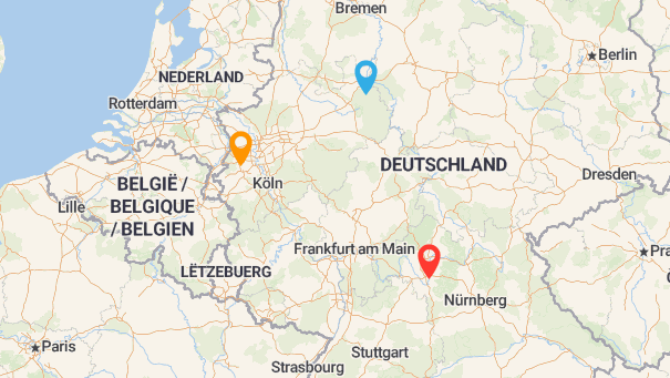 Map of company locations